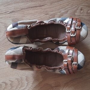 Vintage Burberry Plaid Ballet Flat Shoes